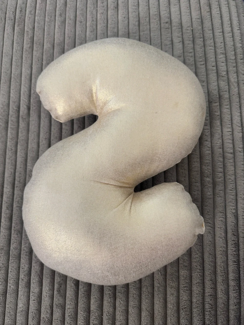 Metallic Champagne S-Shaped Decorative Pillow